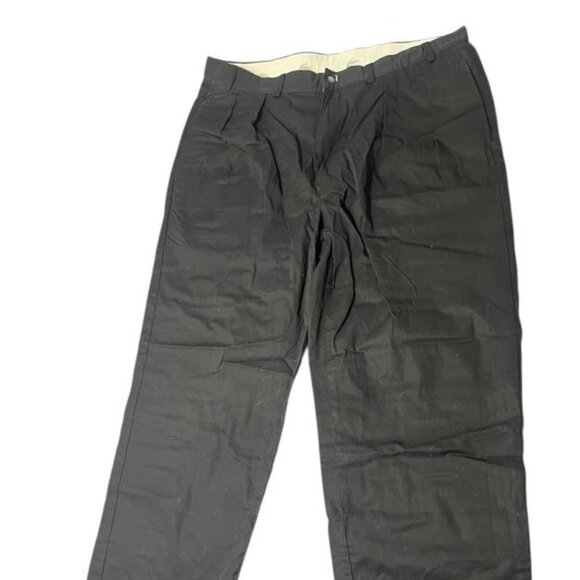Lacoste Pants Men's Size 38 x 30 Black Pleated Front Slash Pockets Straight Leg - Picture 1 of 8